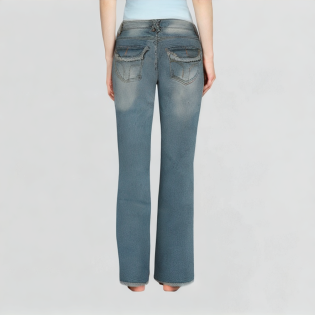 Retro Light Blue Flared Jeans