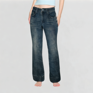 Retro High-Waisted Flared Jeans