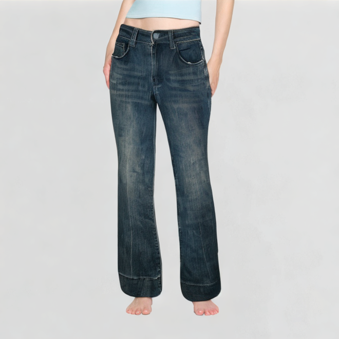 Retro High-Waisted Flared Jeans