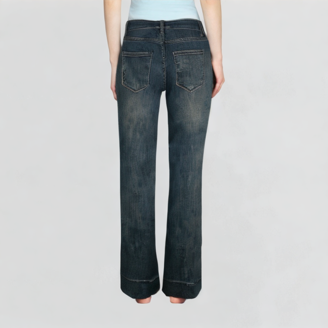 Retro High-Waisted Flared Jeans