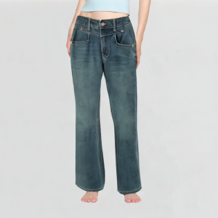 Slim And Versatile High-Waisted Flared Jeans