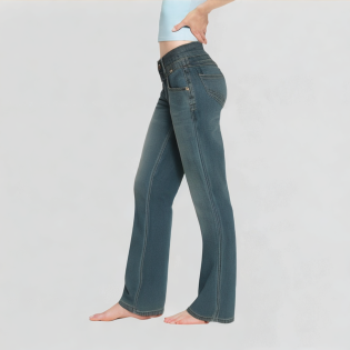 Slim And Versatile High-Waisted Flared Jeans