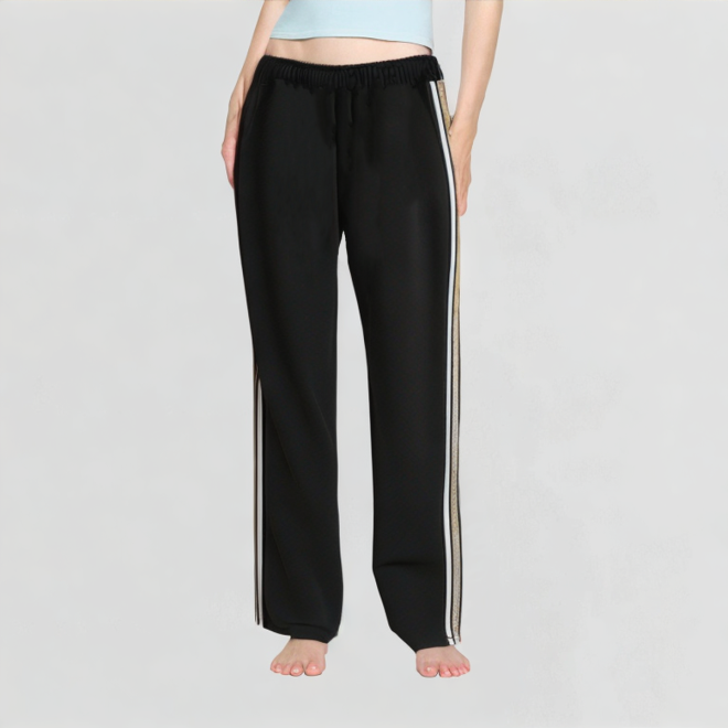 High-Waisted Casual Sports Pants With Drape