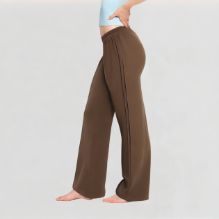 High-Waisted Slightly Flared Casual Pants