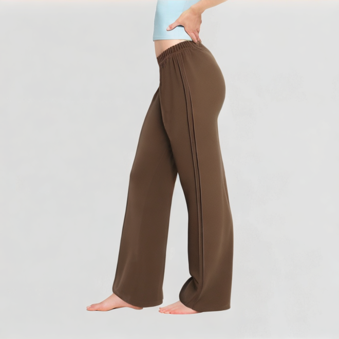 High-Waisted Slightly Flared Casual Pants