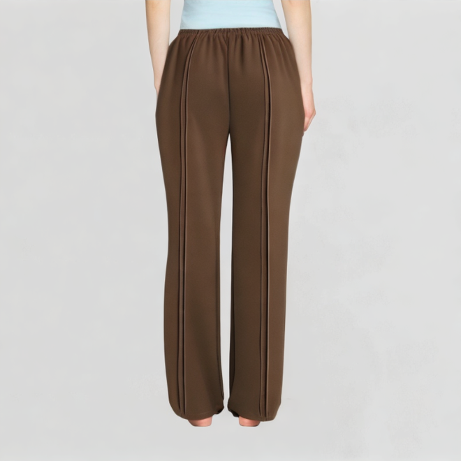 High-Waisted Slightly Flared Casual Pants