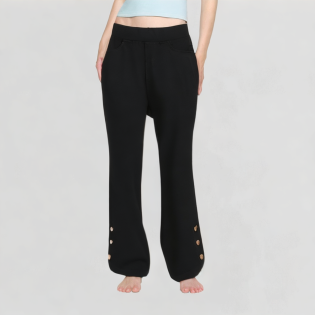 Slightly Flared Black Casual Pants