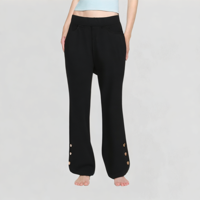 Slightly Flared Black Casual Pants