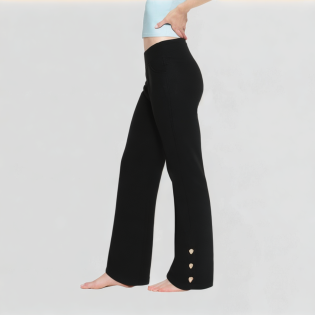 Slightly Flared Black Casual Pants