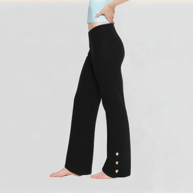 Slightly Flared Black Casual Pants