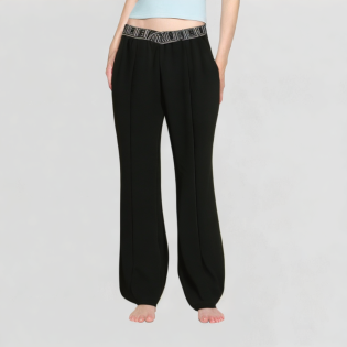 Slightly Flared Black Casual Pants