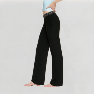Slightly Flared Black Casual Pants