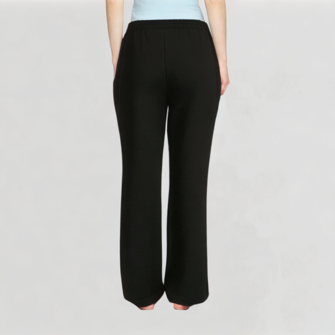 Slightly Flared Black Casual Pants
