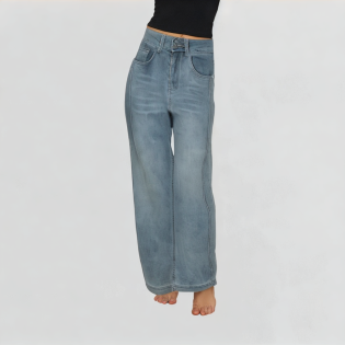 Light Blue High Waist Loose Jeans