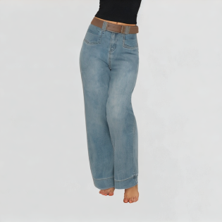Light Blue Classic Wide-Leg Jeans