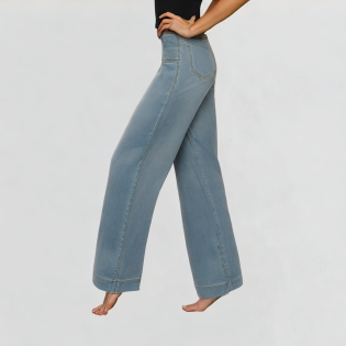 Light Blue Classic Wide-Leg Jeans