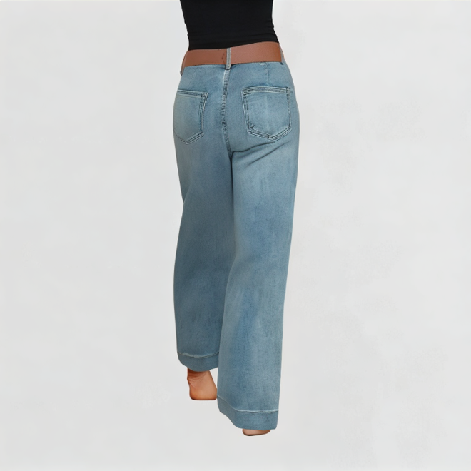 Light Blue Classic Wide-Leg Jeans