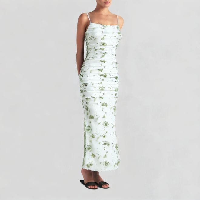 Floral mesh elegant dress