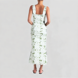 Floral mesh elegant dress