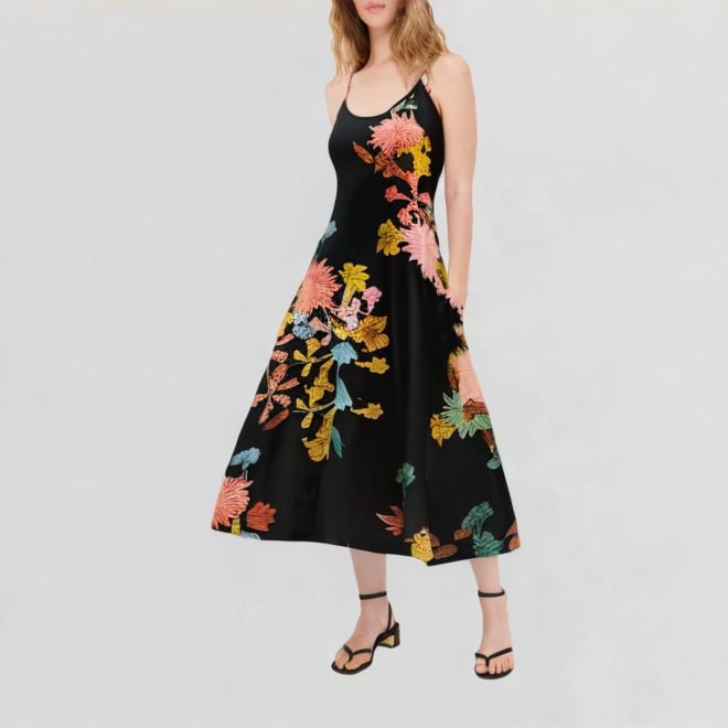 Strappy summer beach swing dress