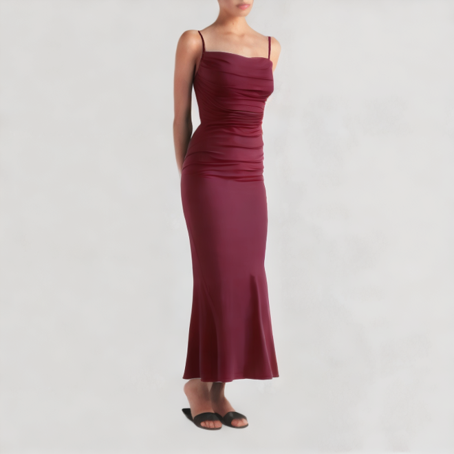Suspender strap sleeveless summer dress