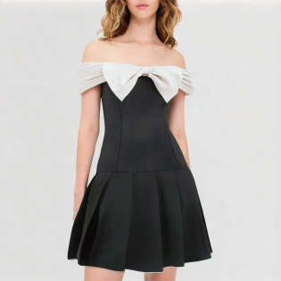 Elegant off-shoulder black dress