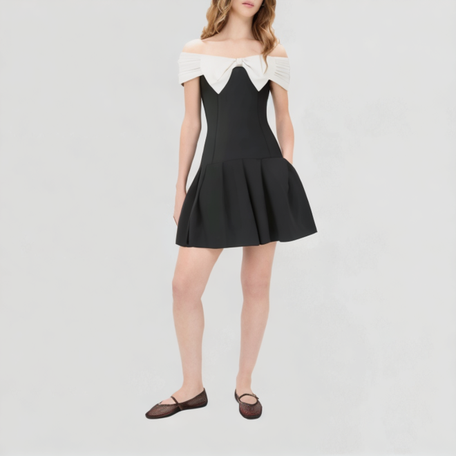 Elegant off-shoulder black dress