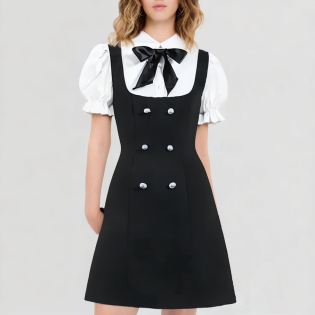 Elegant formal dress with bow tie