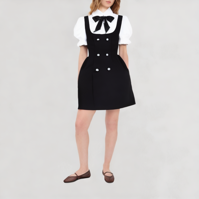Elegant formal dress with bow tie