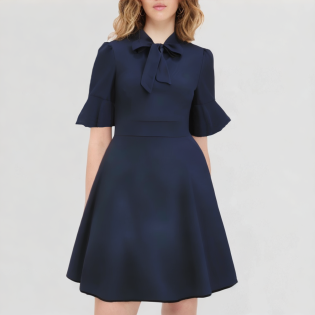 Elegant pure cotton A-line dress