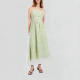 Elegant floral embroidered suspender dress