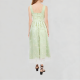 Elegant floral embroidered suspender dress