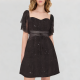 Lace see-through polka dot pattern dress