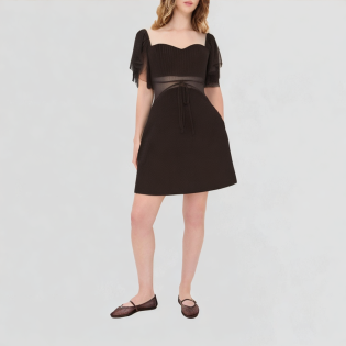 Lace see-through polka dot pattern dress