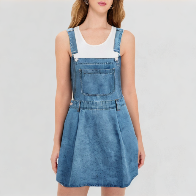 Casual fashion denim overall dress