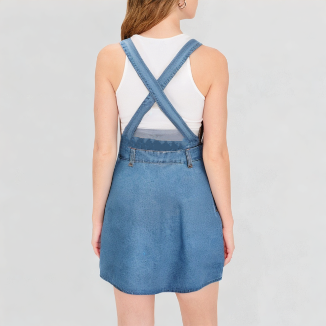 Casual fashion denim overall dress