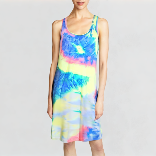 Sleeveless casual printed vest dress