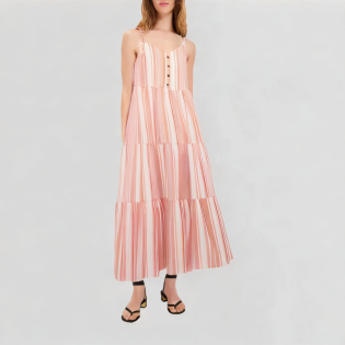 Silhouette floral imitation linen long skirt