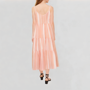Silhouette floral imitation linen long skirt