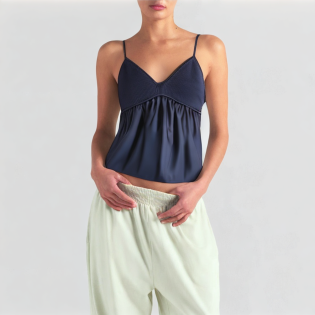 Fashionable splicing knitted camisole