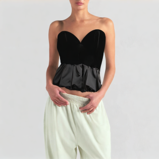 Velvet vest retro backless female suspenders