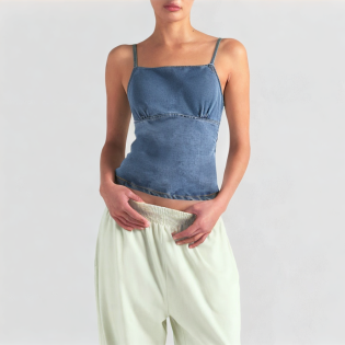 Fashion denim suspenders backless
