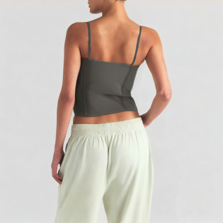 Side button vest backless suspenders