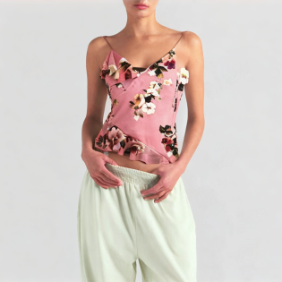 Printed silk screen camisole