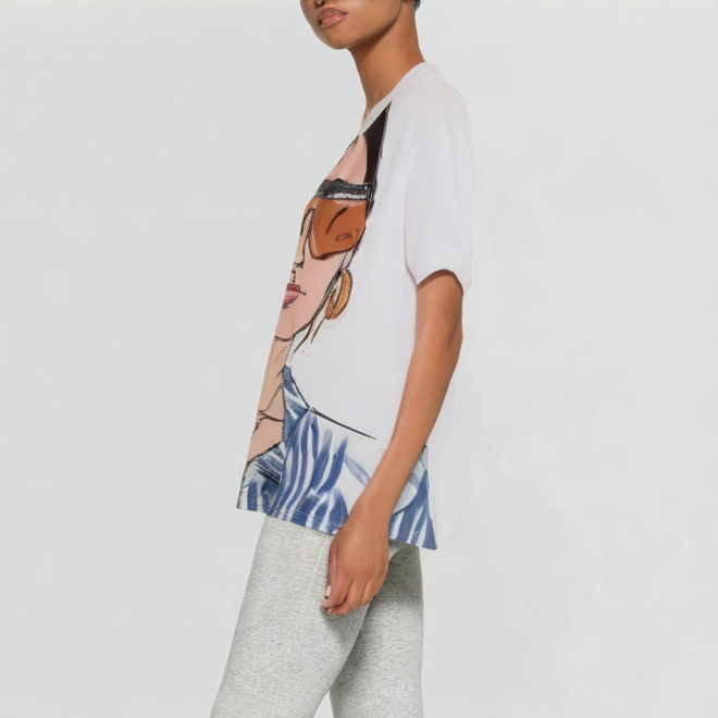Summer loose girl printed T-shirt