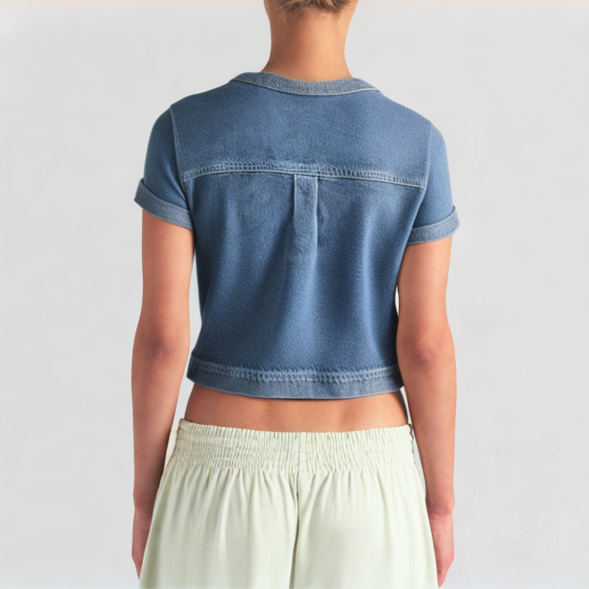 Fashion short denim top shirt