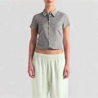 Sweet and fashionable plaid short top