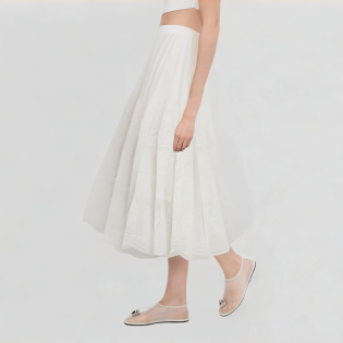 White Lace Hook Flower Skirt 