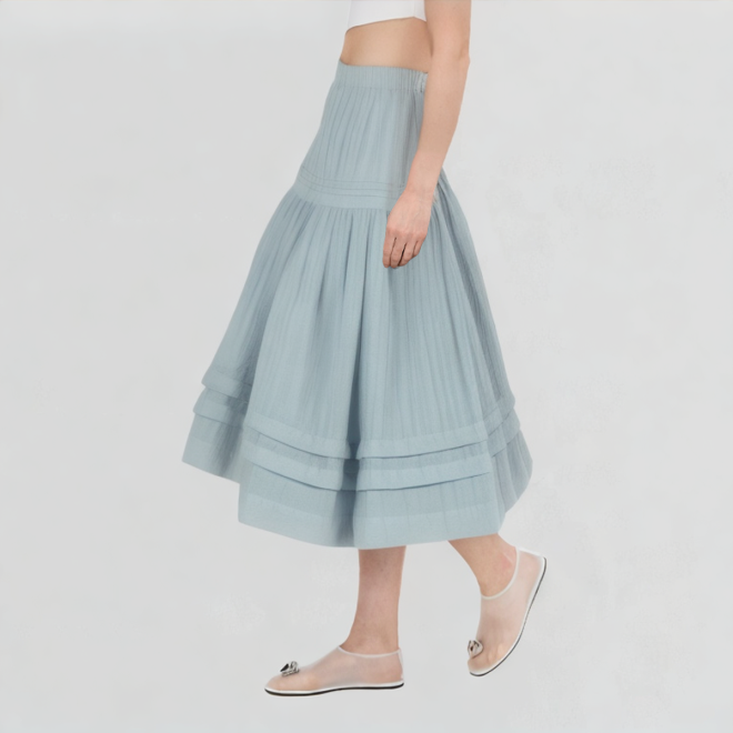 Blue Mid-Length Skirt