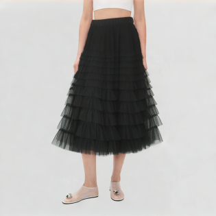 Black Mesh Skirt